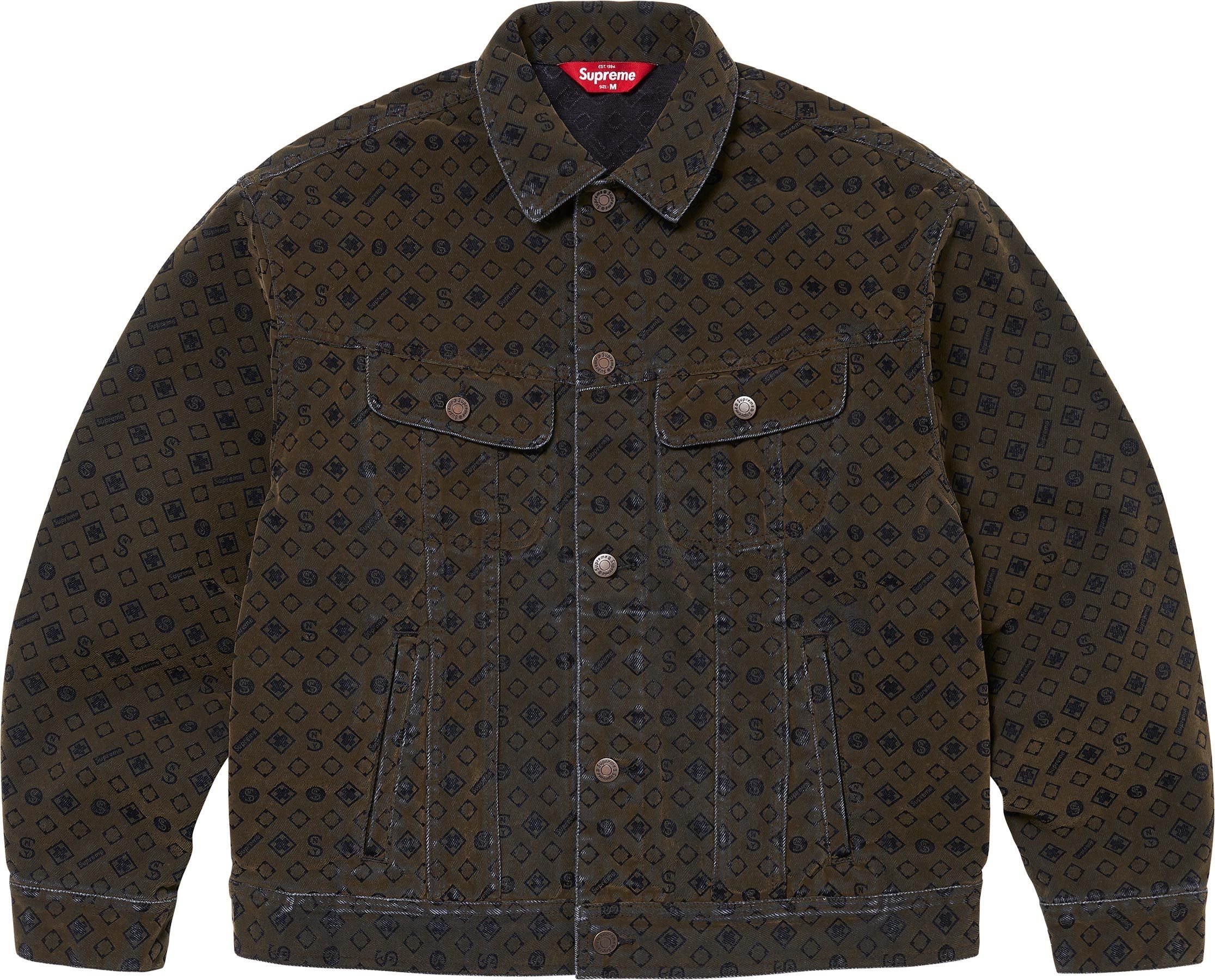 Flocked Denim Trucker Jacket view 13